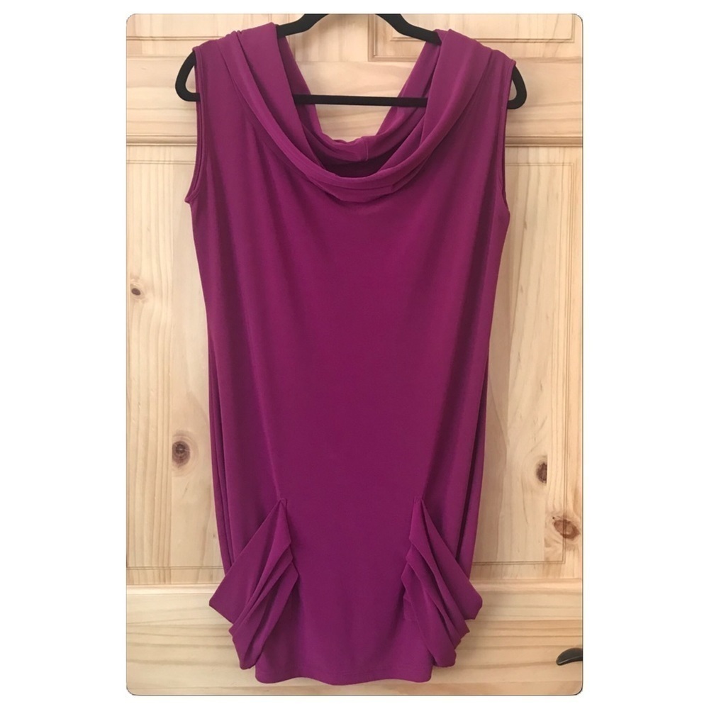 ABI Ferrin draped cowl neck jersey knit dress size small - Picture 9 of 9